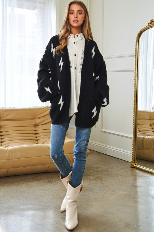 Lightning Bolt Oversized Cardigan