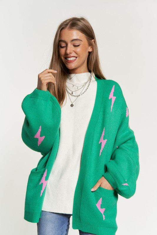 Lightning Bolt Oversized Cardigan
