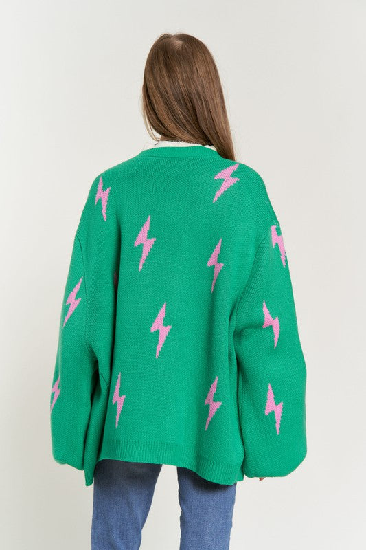 Lightning Bolt Oversized Cardigan