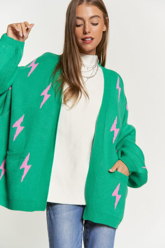 Lightning Bolt Oversized Cardigan