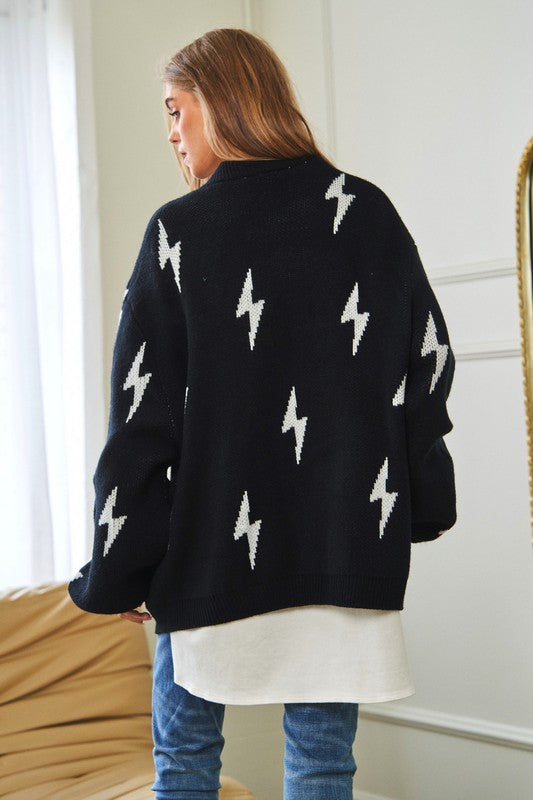 Lightning Bolt Oversized Cardigan