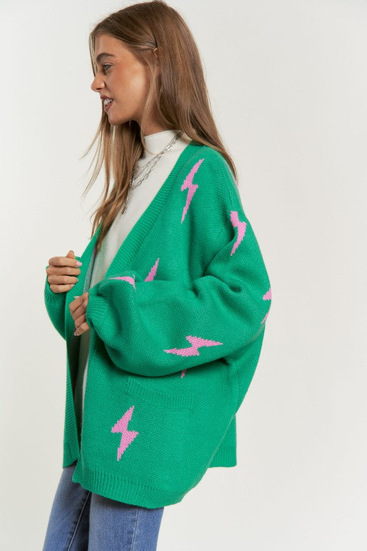 Lightning Bolt Oversized Cardigan