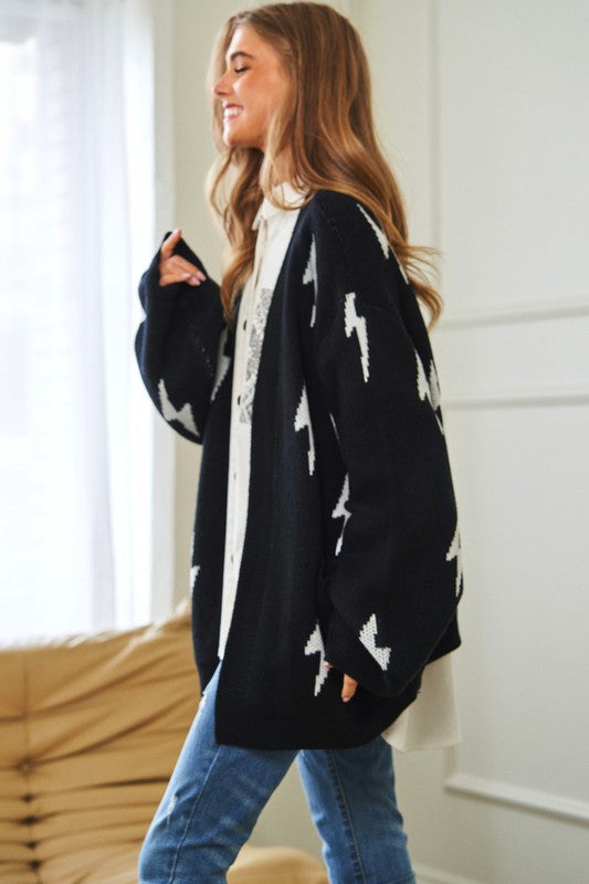 Lightning Bolt Oversized Cardigan