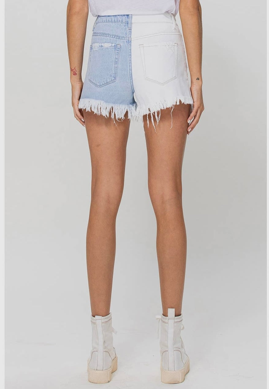 High Rise Color-Blocked Shorts