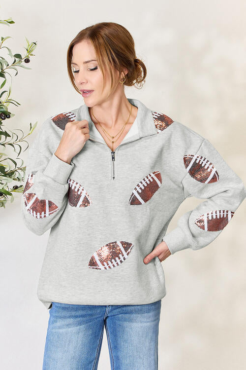 Yay Football Sequin Sweatshirt