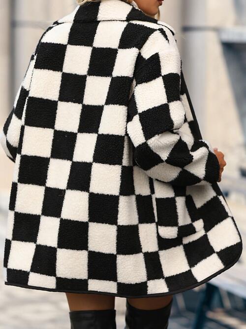 Checkered Button Up Coat